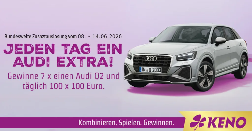 KENO Zusatzauslosung vom 8. bis 14. Juni 2026