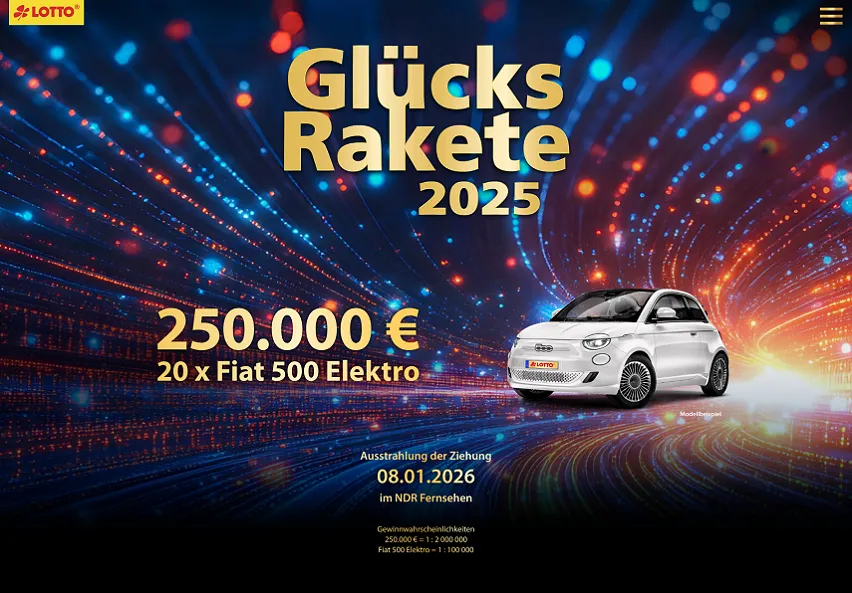 Screenshot der Lotterie Glücksrakete 2025 (c) LOTTO Mecklenburg-Vorpommern