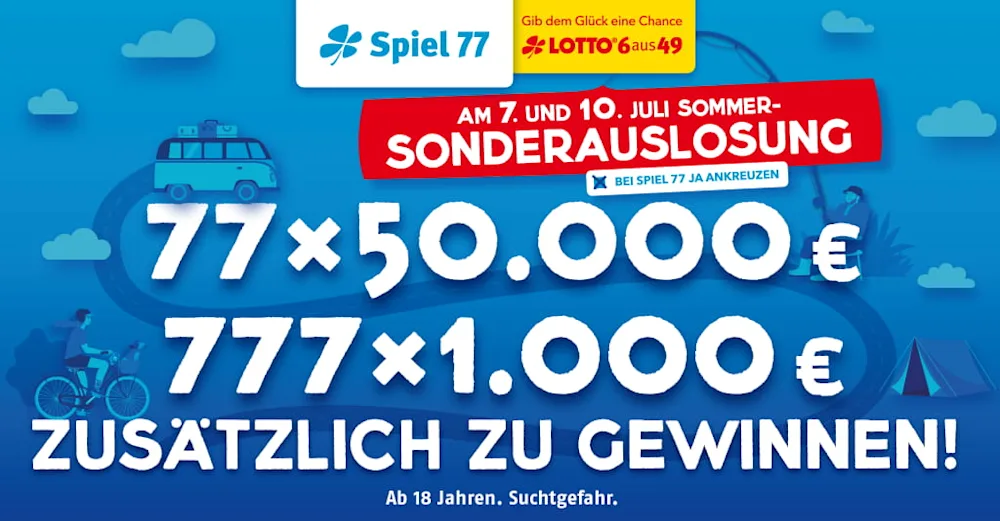 Spiel 77-Sonderauslosung am 7. und 10. Juli 2021