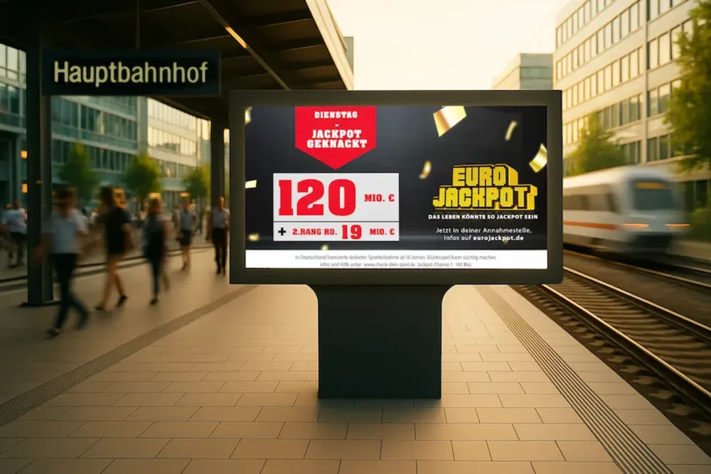 Eurojackpot-Werbung für 120 Millionen-Euro-Jackpot