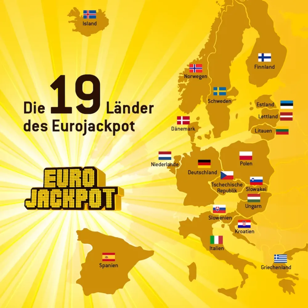 Die 19 Teilnehmerländer der Lotterie Eurojackpot